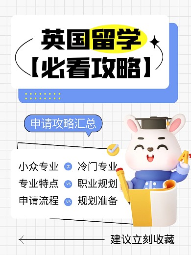 英国留学申请攻略教育培训创意3d小红书
