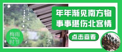 梅雨通用简约绿色感情公众号封面