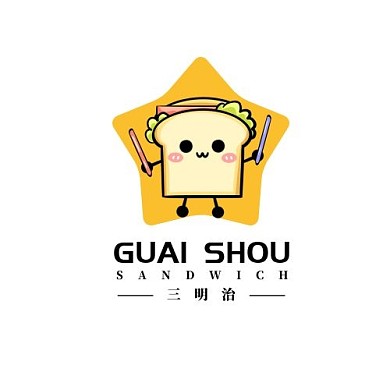 三明治店logo设计黄色卡通