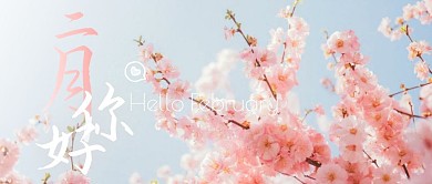 清新摄影樱花二月你好公众号封面首图