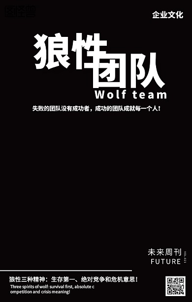 狼性团队励志海报