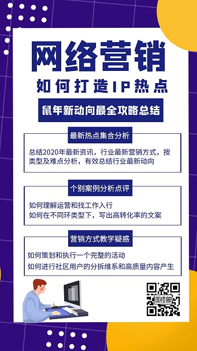 网络营销教育培训课创意手机海报