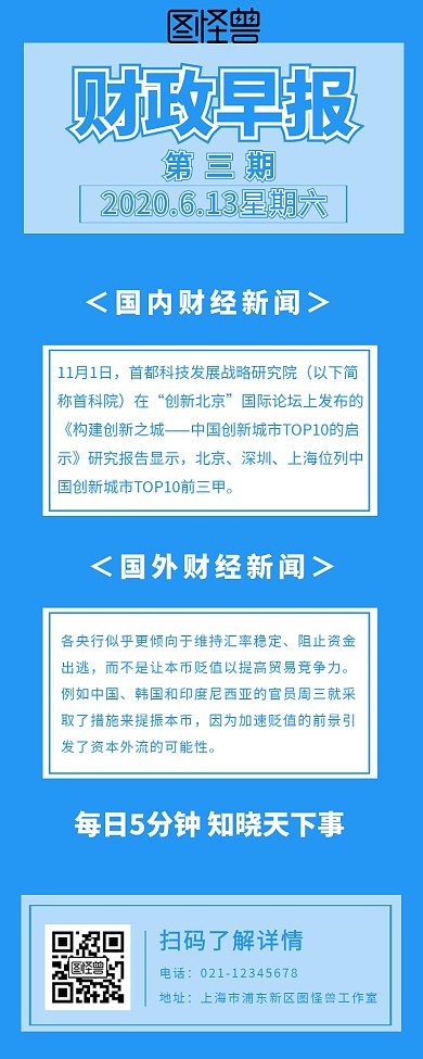财经早报新闻热点资讯宣传营销长图