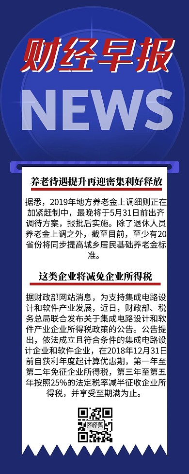 简约科技感财经早报营销长图