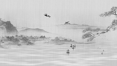 图怪兽原创元素古风风格装饰画背景