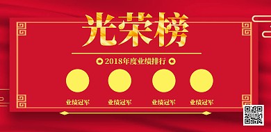 简约荣誉排行榜横版海报
