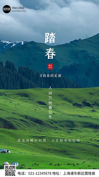 摄影风踏青春游季摄影图海报