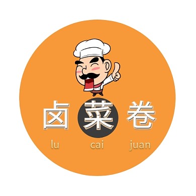 圆形黄色卤菜卷logo