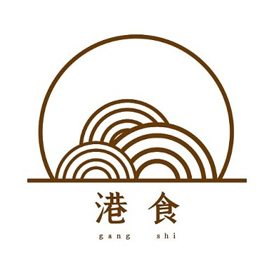 港食港风logo设计国风餐饮饮品