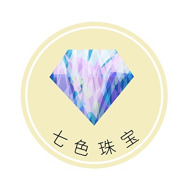 七色珠宝logo钻石紫色黄色红色