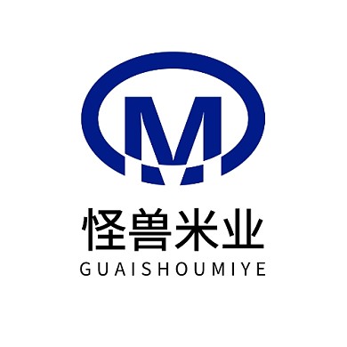 蓝色商务M图标字母米业公司企业LOGO 