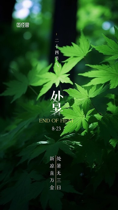 823处暑二十四节气宣传摄影AIGC海报