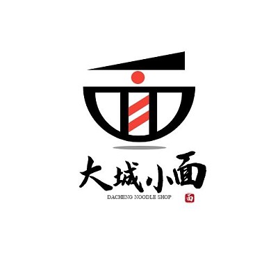 大城小面面字三角形红黑简约LOGO