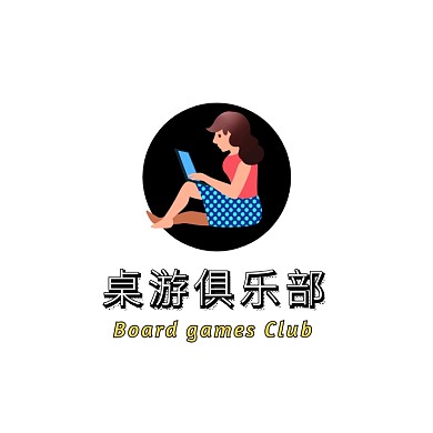 黄色黑色扑克纸牌卡通插画桌游游戏logo