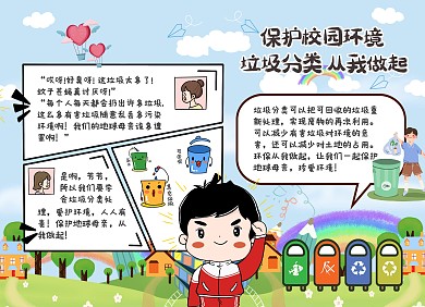 保护环境垃圾分类幼儿园手抄报