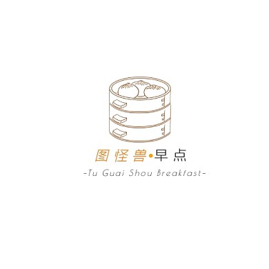 橘色现代风格餐饮早点logo设计