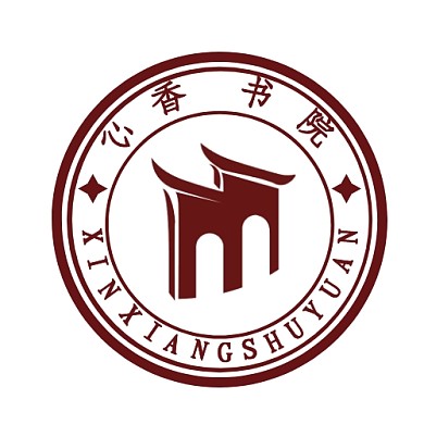心香书院logo深红色大气教育培训