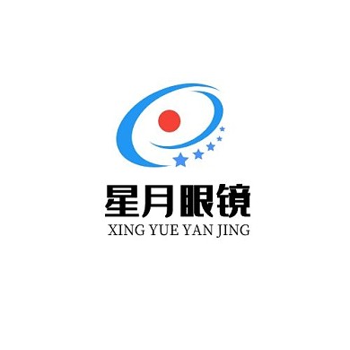 眼镜店铺弯月星星红蓝简约LOGO