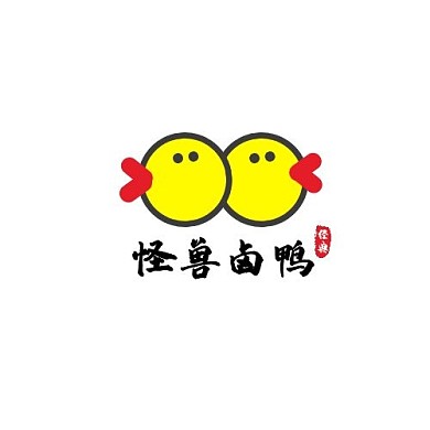 卤鸭黄黑餐饮美食简约LOGO