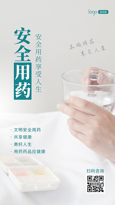 医疗健康安全用药咨询宣传推广摄影图海报