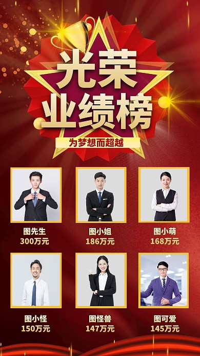 业绩冠亚军  手机营销海报