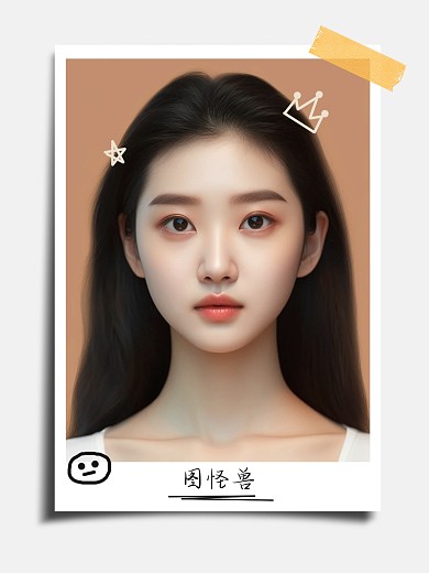 韩式证件照简约拍立得效果模板