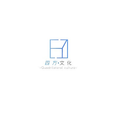 蓝色现代风格四方logo