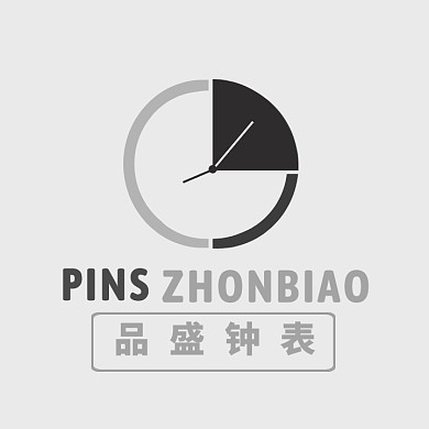 简约创意灰色圆形钟表logo