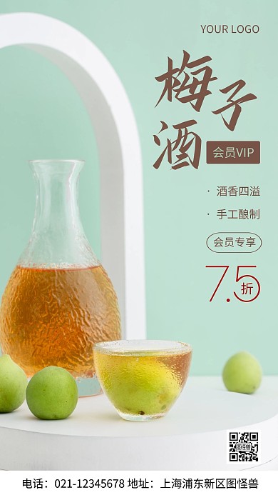 摄影图VIP会员绿色简约风手机海报