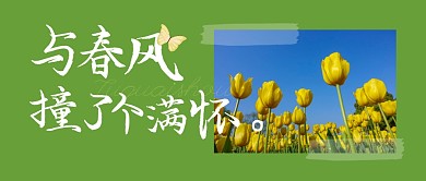春天春游简约出行公众号封面首图