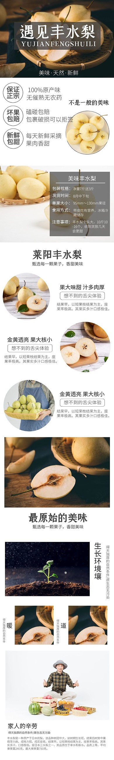 丰水梨简约大气排版淘宝店铺详情页