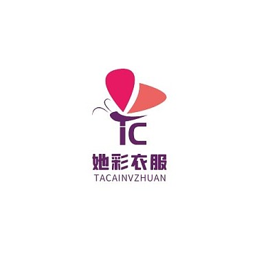 她彩女装红紫TC字母简约LOGO
