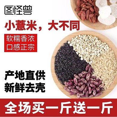 红薏米简约大气红色主图直通车