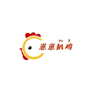 美味视觉盛宴秘制黄色扒鸡圆形组合logo