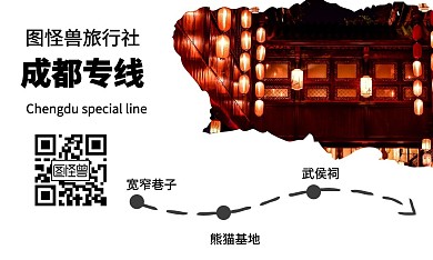 白色简约创意成都旅游名片