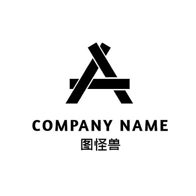 简约创意黑白三角形简单通用logo