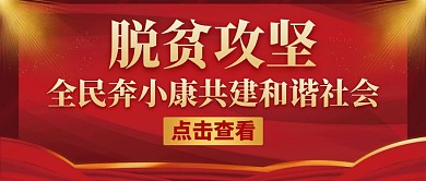 脱贫攻坚大气红色简约公众号封面