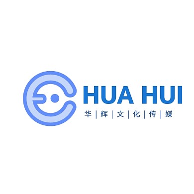 华辉蓝色广告传媒创意logo设计