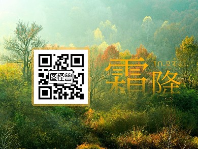 简约摄影风霜降节气关注二维码