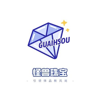 手绘涂鸦风饰品珠宝店logo