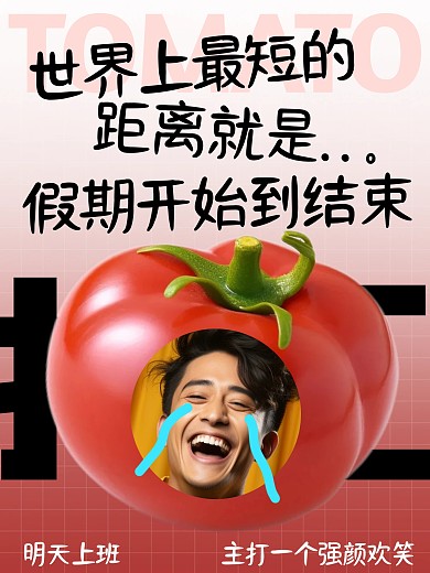 假期结束创意趣味小红书封面
