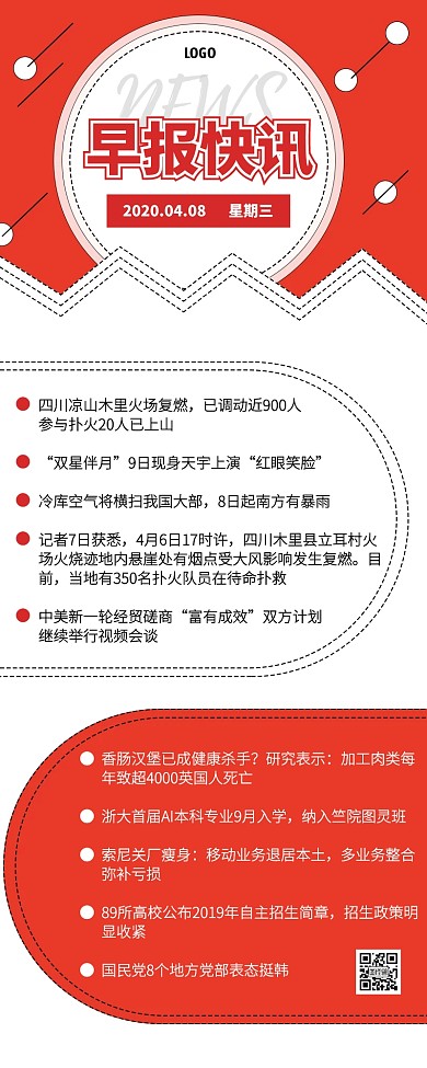 几何创意早报快讯营销长图