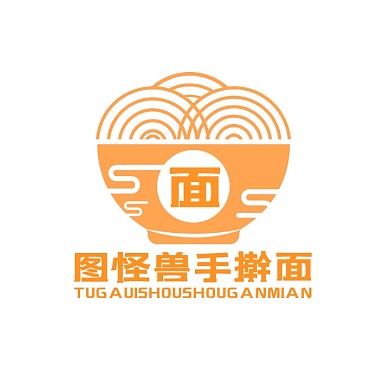 手擀面logo宣传推广大气美食