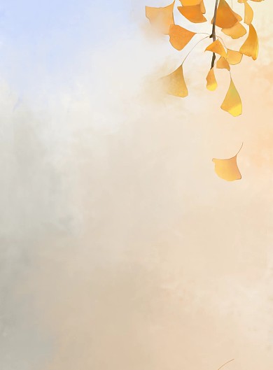 秋天银杏日式风景装饰画