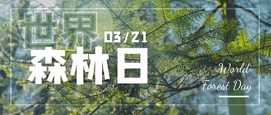森林树林环保纪念日公众号封面首图