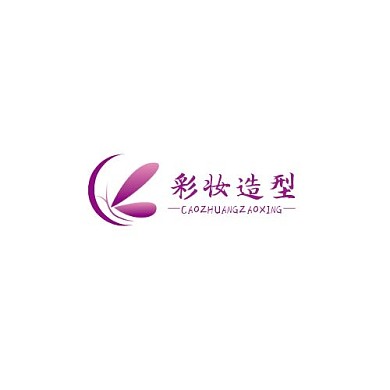 彩妆造型望月蝴蝶紫红色简约LOGO