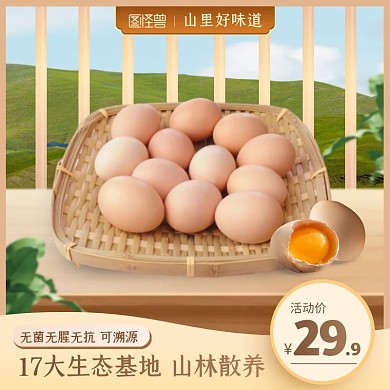 山里的鸡蛋清新田园食品生鲜黄褐色主图
