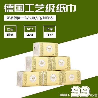 纸巾简约墨绿色日用百货直通车主图