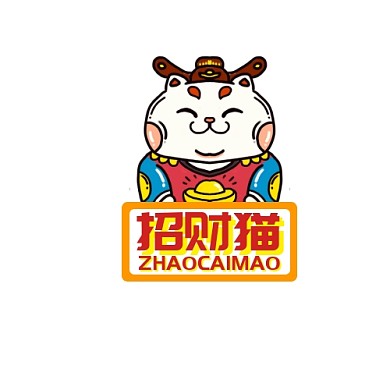 招财猫logo宣传推广大气通用