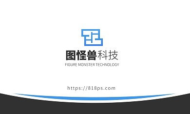白底蓝色科技公司首席运营官名片